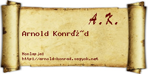 Arnold Konrád névjegykártya